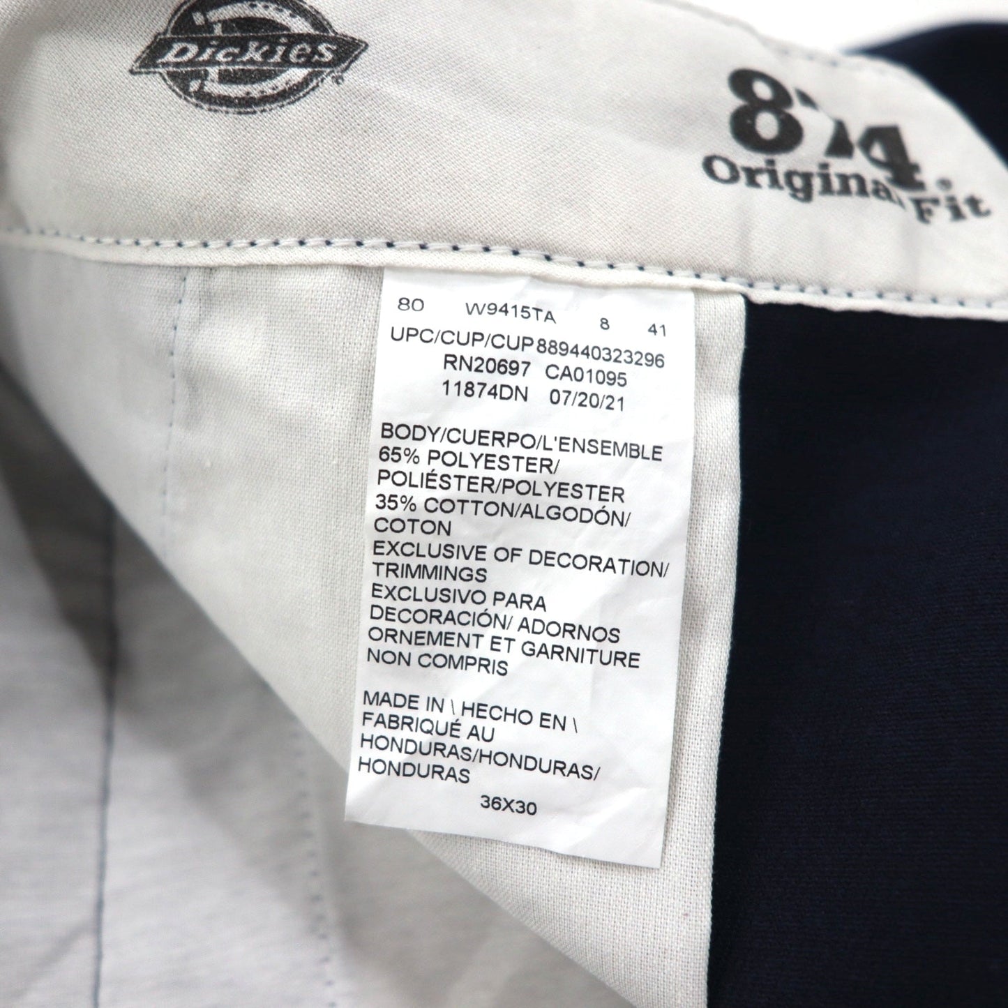 Dickies FLEX 874 ワークパンツ チノパンツ L オリジナルフィット ネイビー 11874DN