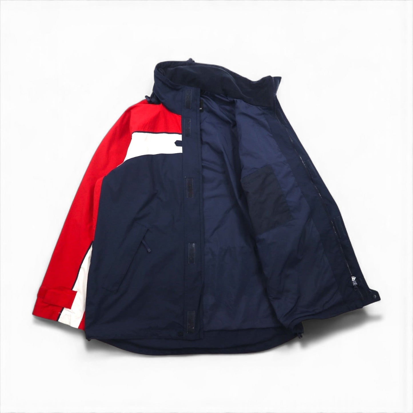 HELLY HANSEN セーリングジャケット ナイロンジャケット M ネイビー 防水 HELLY TECH ドローコード フード収納 25145Y トリコロール