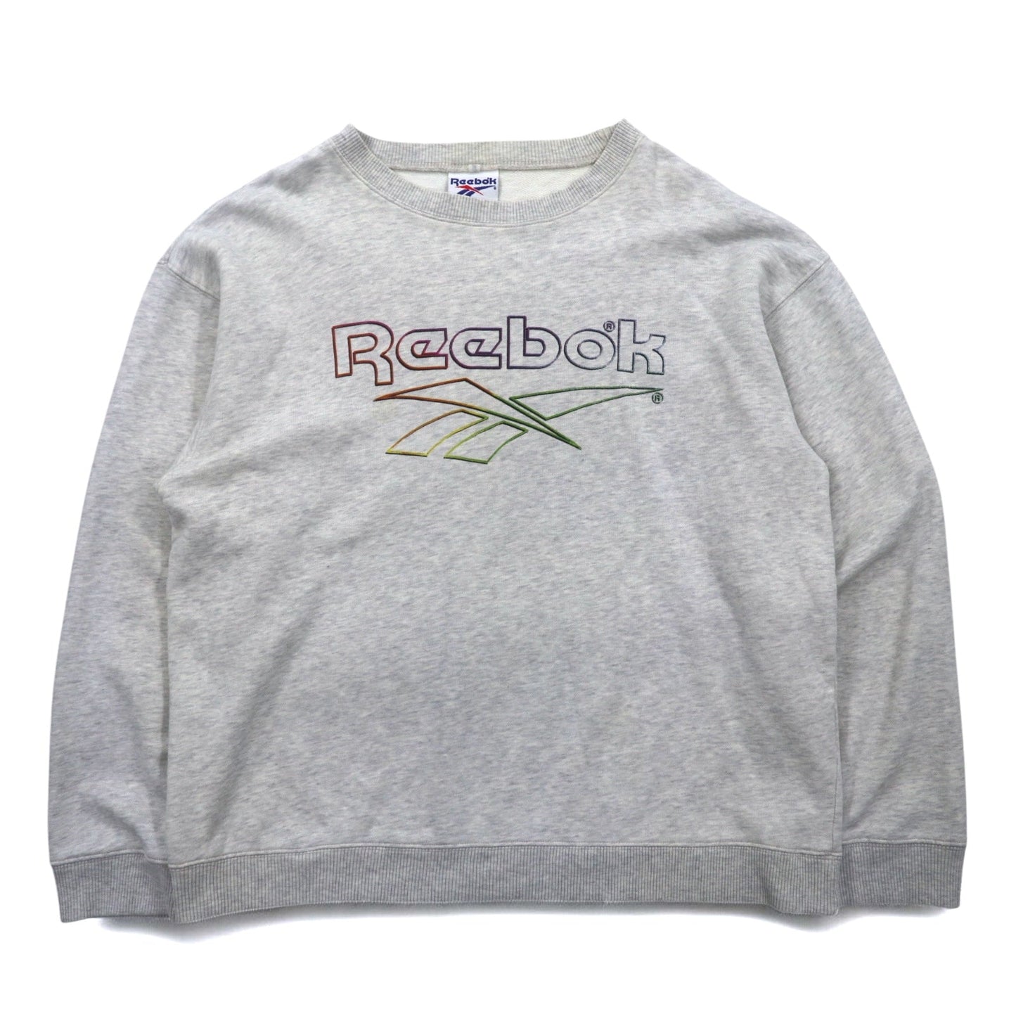 Reebok 90s Vector Logo Print Sweatshirt, Gray, Cotton, Size L