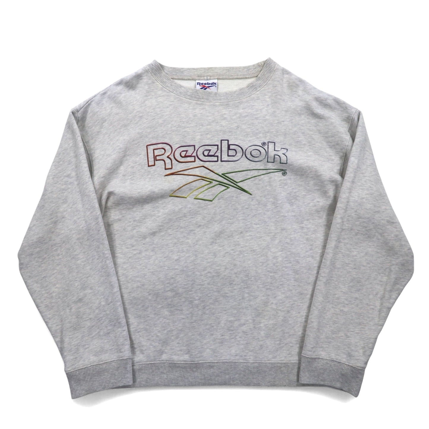 Reebok 90s Vector Logo Print Sweatshirt, Gray, Cotton, Size L