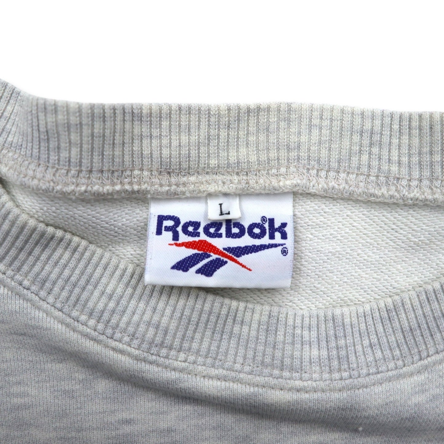 Reebok 90s Vector Logo Print Sweatshirt, Gray, Cotton, Size L