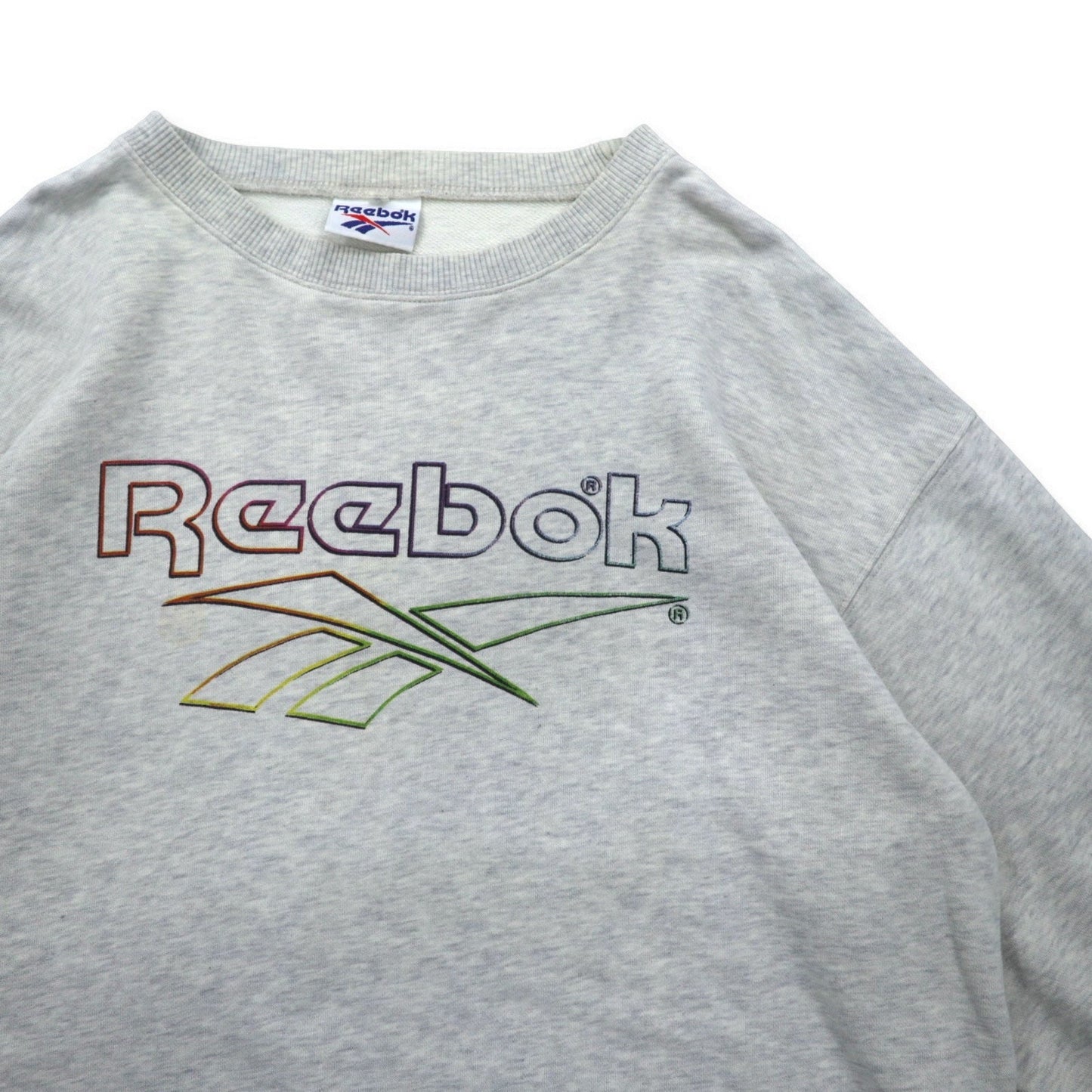Reebok 90s Vector Logo Print Sweatshirt, Gray, Cotton, Size L