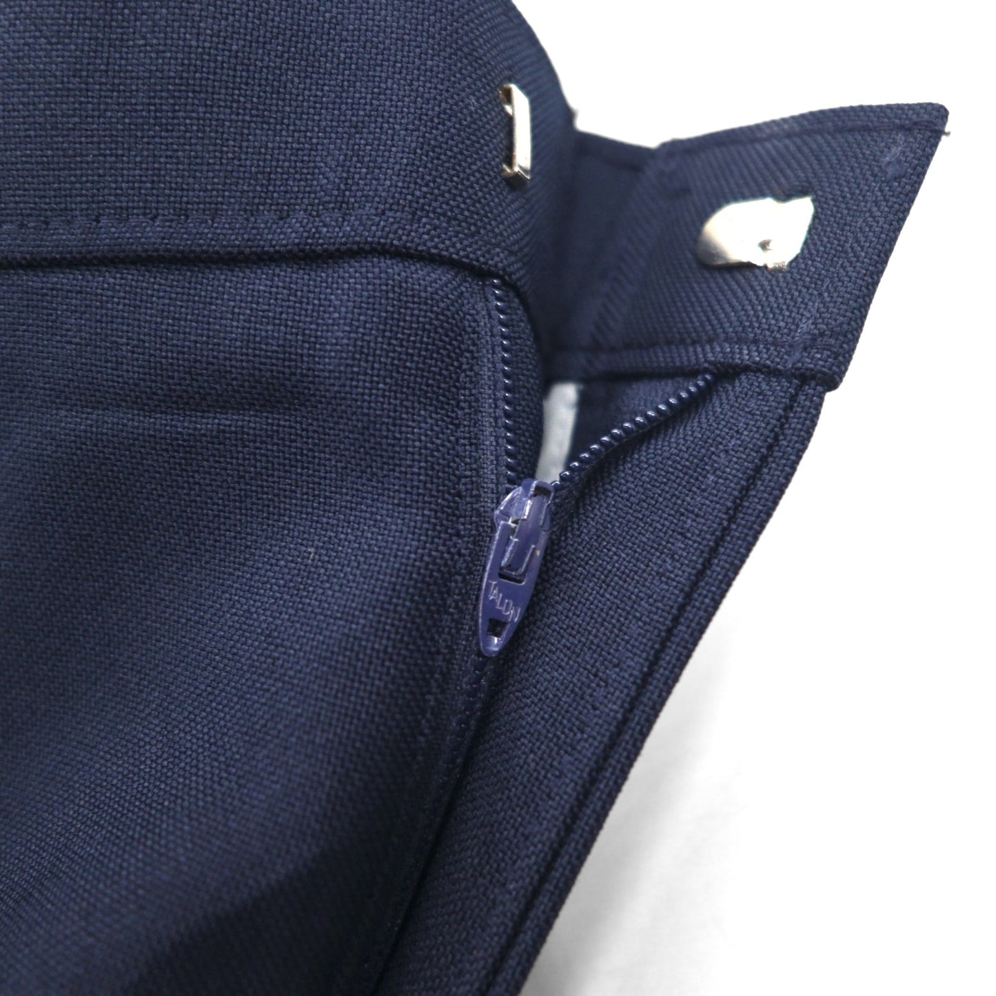 Levi's 1980s USA-Made Action Slacks STA-PREST Pants, Size L, Navy, Polyester, Rocket TALON Zip