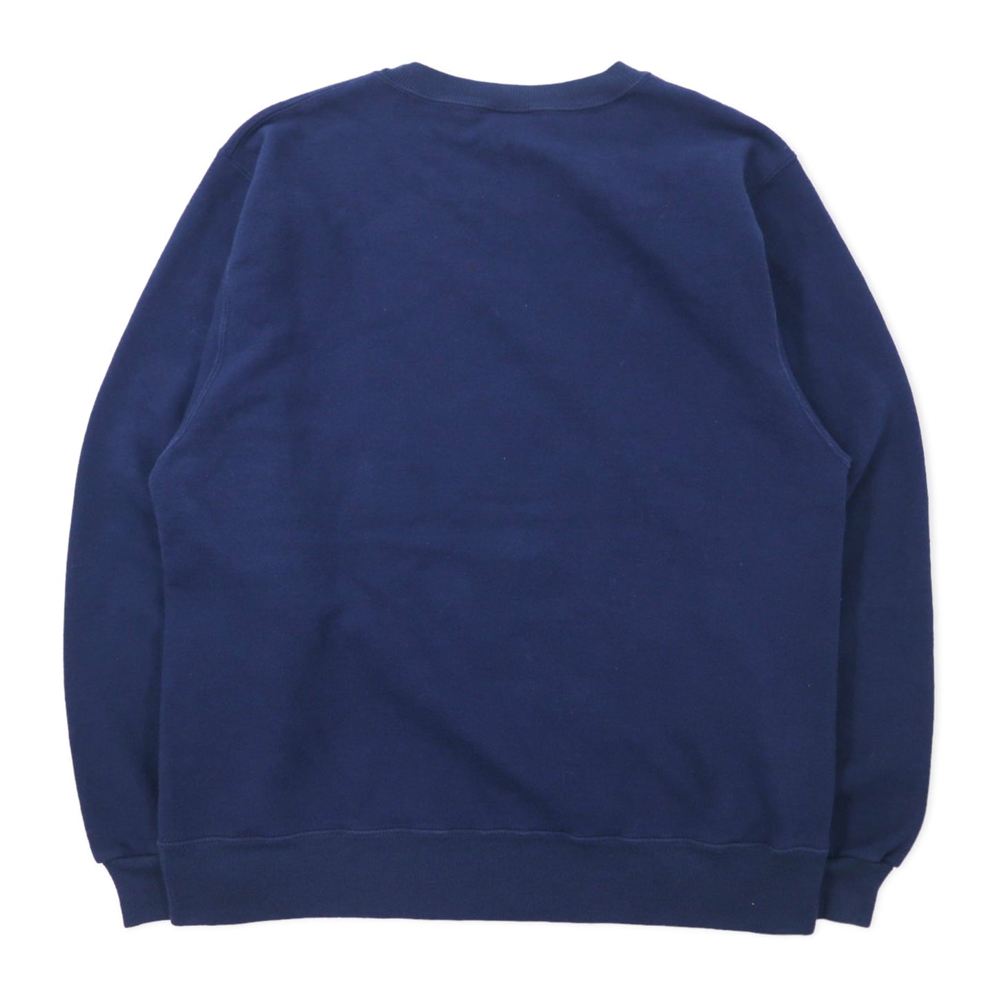 Champion USA製 90年代 カレッジ プリント スウェット L ネイビー コットン 裏起毛 NCAA フットボール NOTRE DAME 3段プリント アーチロゴ 刺繍タグ