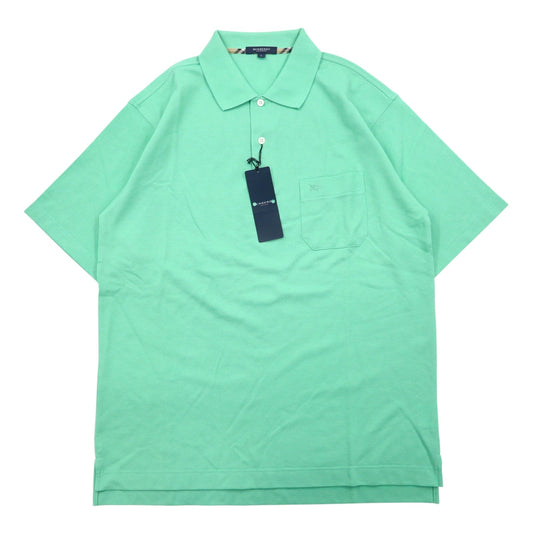 BURBERRY LONDON Pique Polo Shirt, Size L, Green, Cotton, Pocket, Made in Japan, Unused