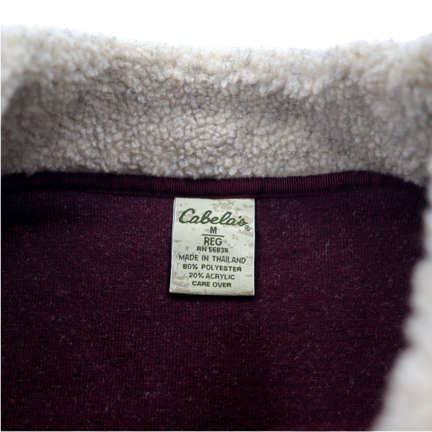 Cabela's High Neck Boa Fleece Pullover, Size M, Bordeaux, Polyester and Acrylic