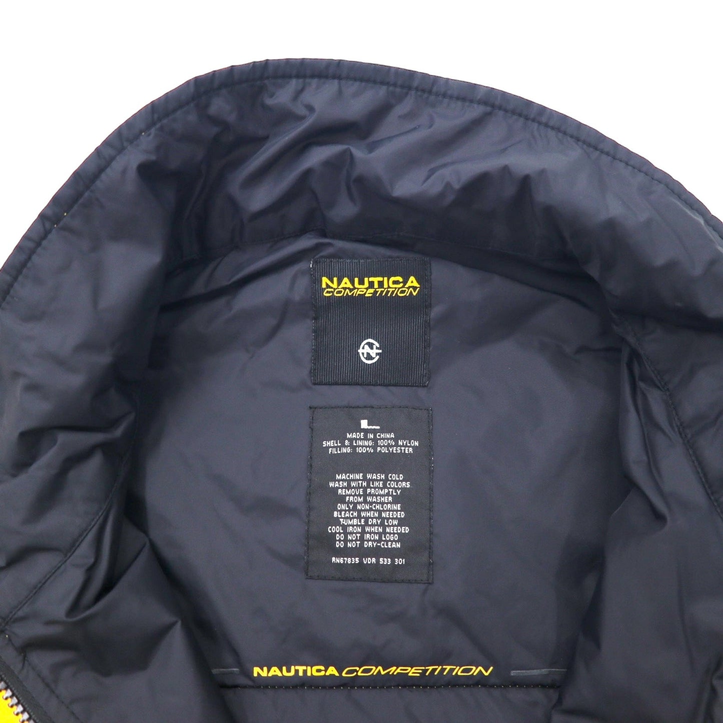 NAUTICA COMPETITION Reversible Fleece and Nylon Vest, Size L, Yellow