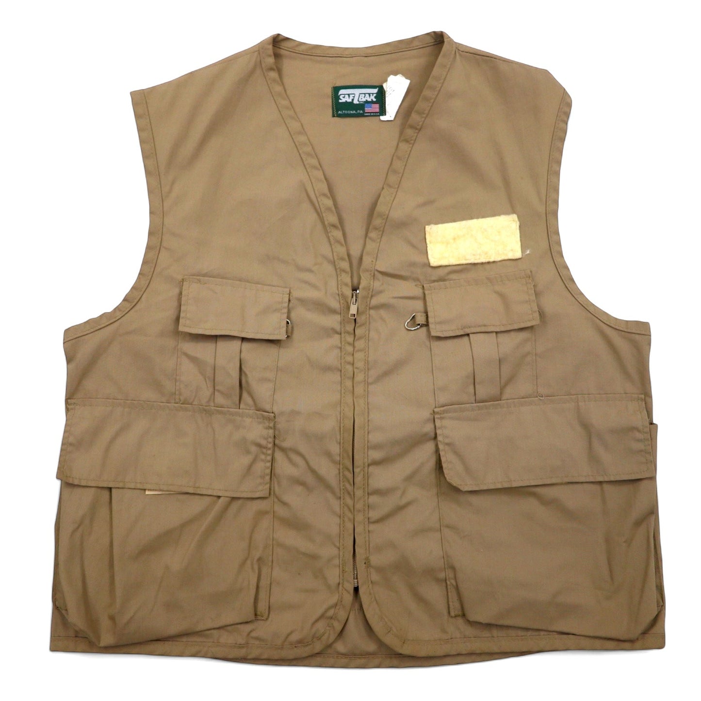 Made in the USA, 90s SAFTBAK Fishing/Hunting Vest, Large, Beige, IDEAL Zip