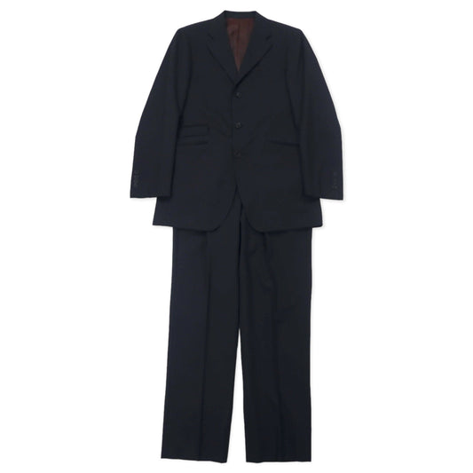 BURBERRY BLACK LABEL 3B Suit, Size 42R, Black Striped Wool, Super 100s, Made in Japan