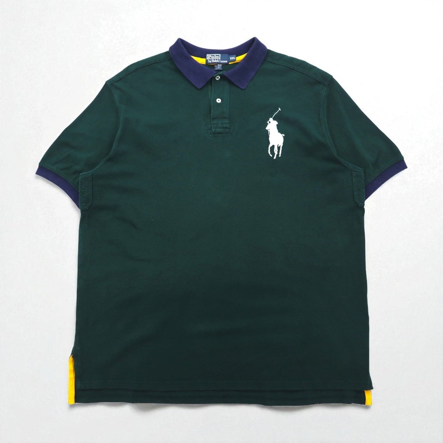 Polo by Ralph Lauren 90s Big Pony Embroidered Polo Shirt, Size 2XL, Green Cotton, Pique