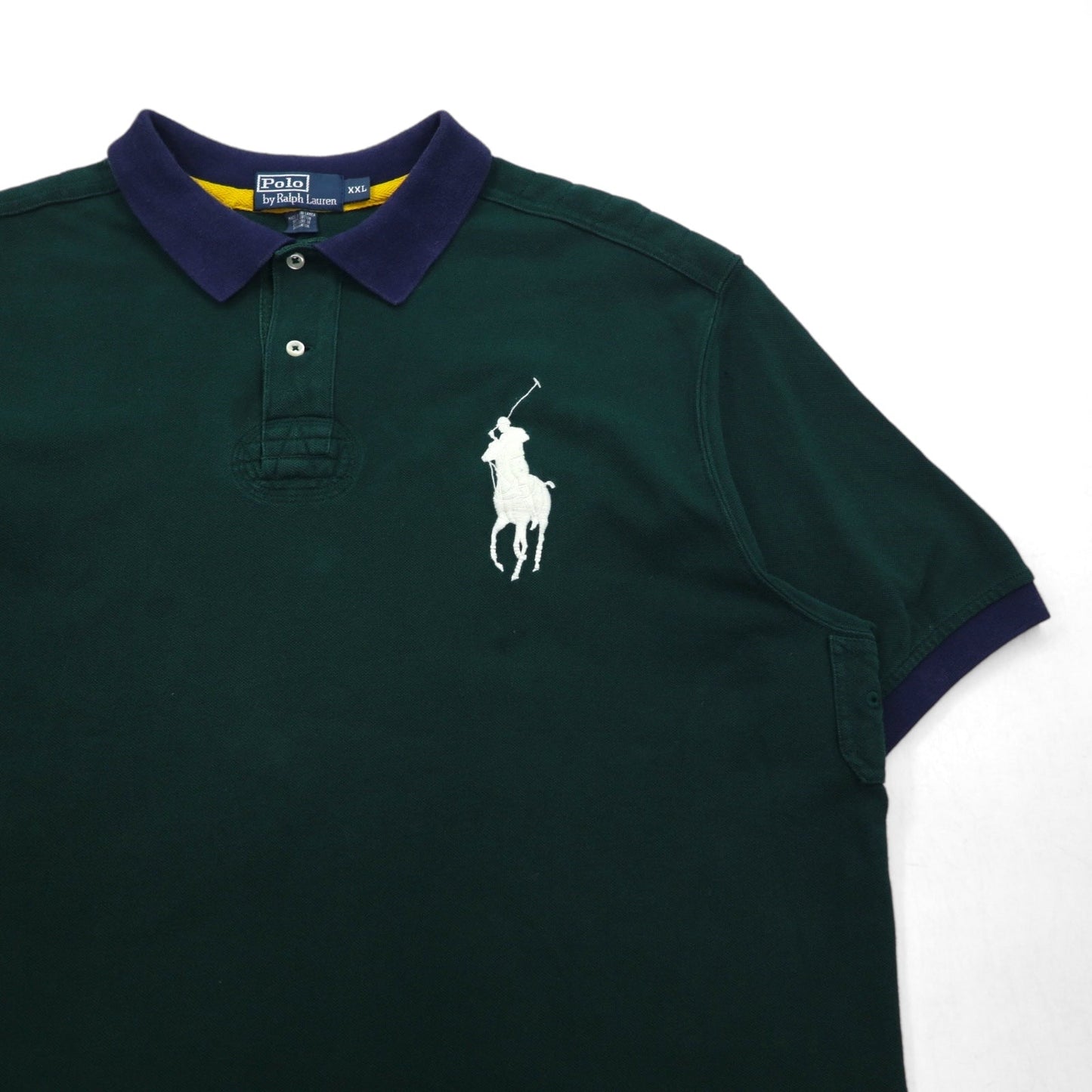 Polo by Ralph Lauren 90s Big Pony Embroidered Polo Shirt, Size 2XL, Green Cotton, Pique