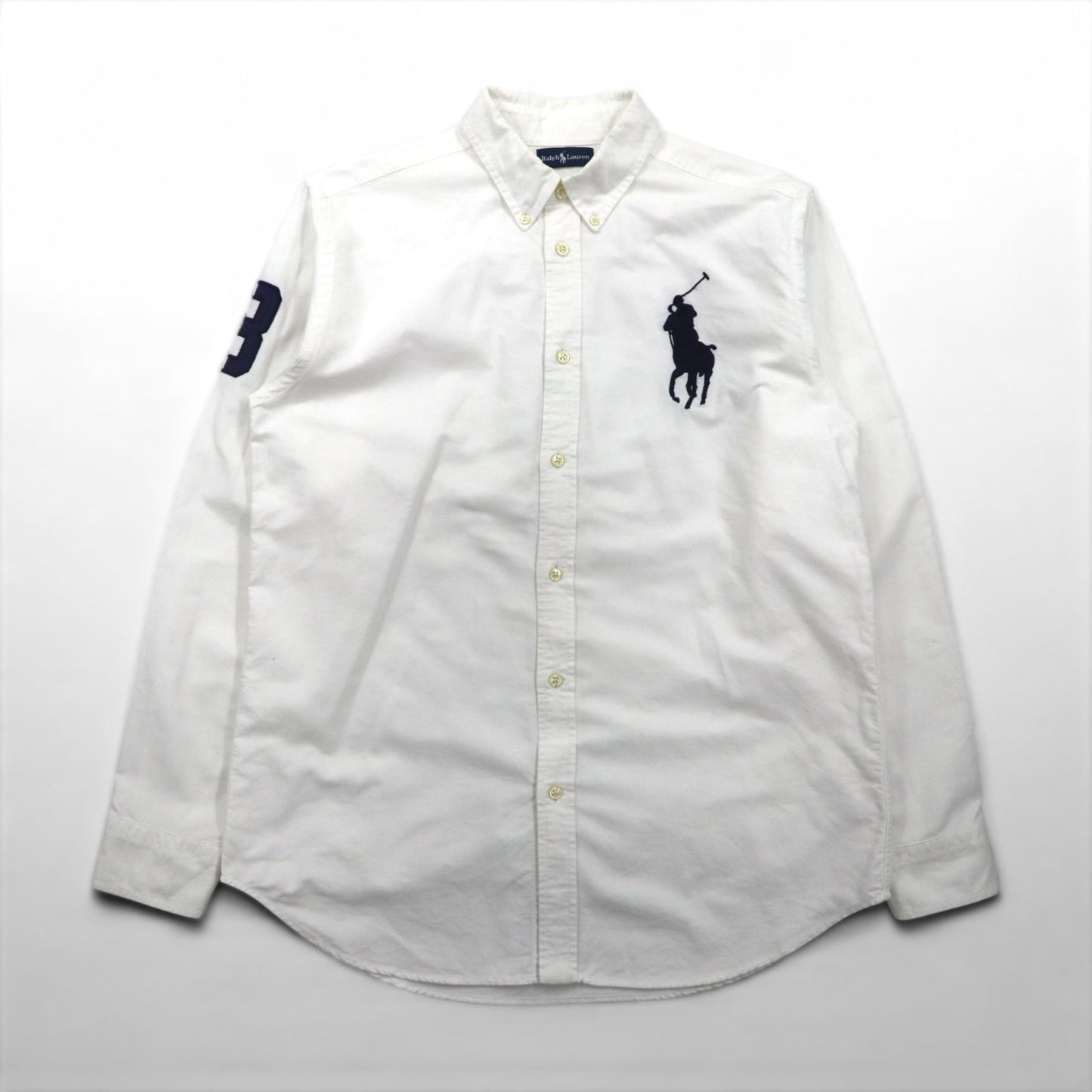 Ralph Lauren 90年代 ビッグポニー オックスフォード ボタンダウン シャツ M ホワイト コットン ナンバリング