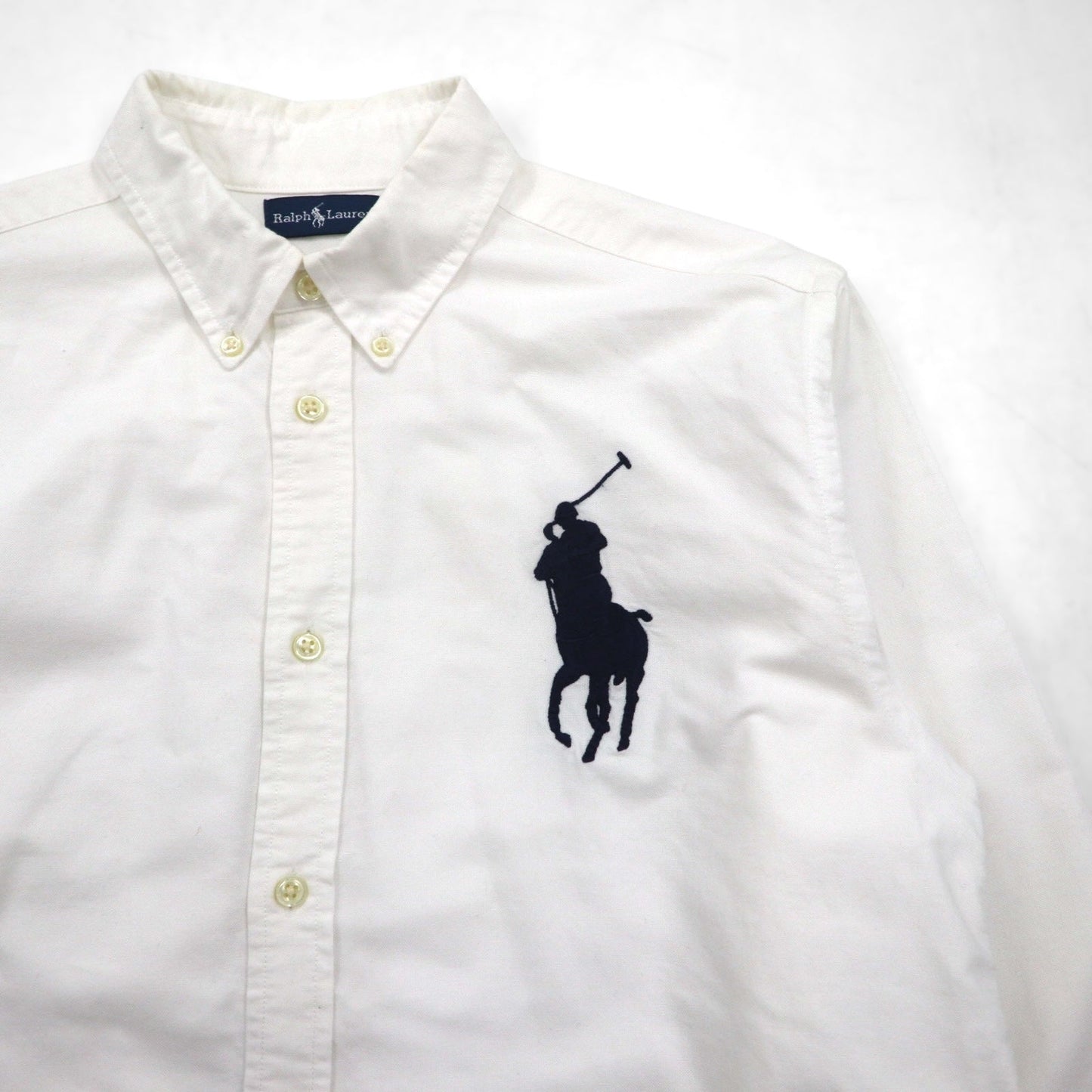Ralph Lauren 90年代 ビッグポニー オックスフォード ボタンダウン シャツ M ホワイト コットン ナンバリング