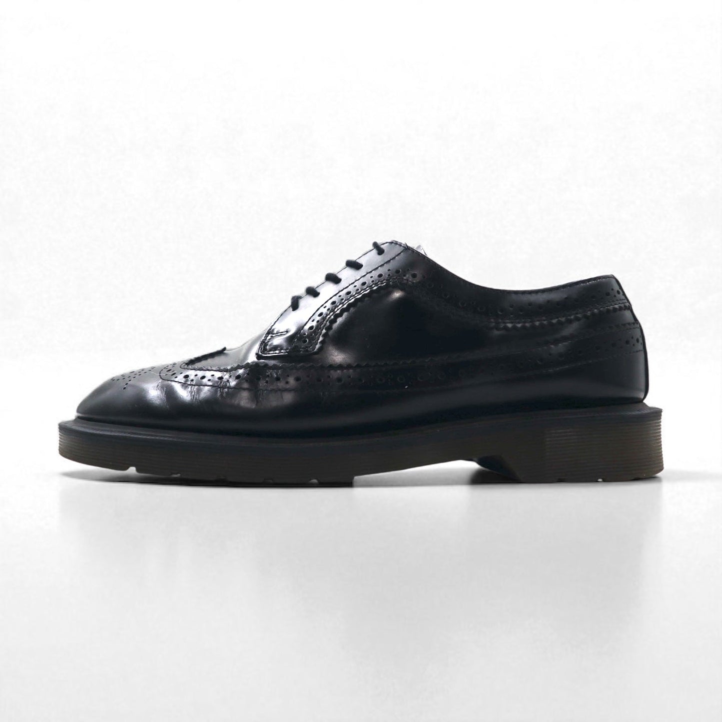 Dr. Martens Wingtip Full Brogue Dress Shoes, Size 27cm, Black Leather, 3989