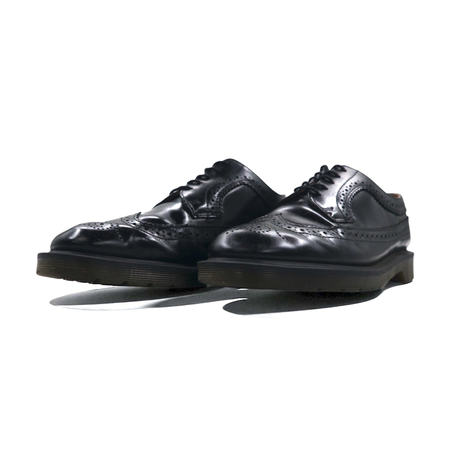 Dr. Martens Wingtip Full Brogue Dress Shoes, Size 27cm, Black Leather, 3989