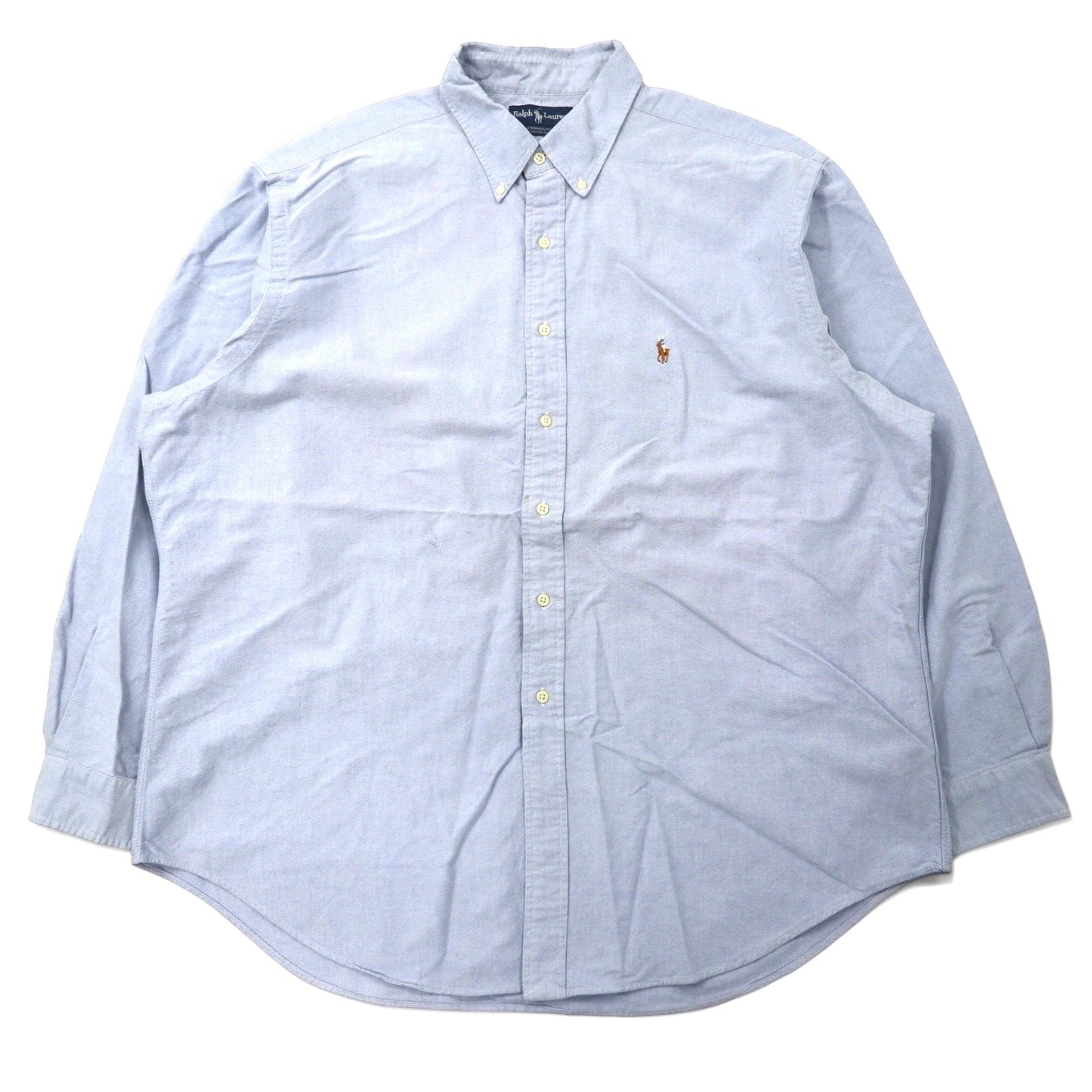 Ralph Lauren 90s Oxford Button-Down Shirt, Size 18-36, Blue Cotton, Small Pony Embroidery, YARMOUTH