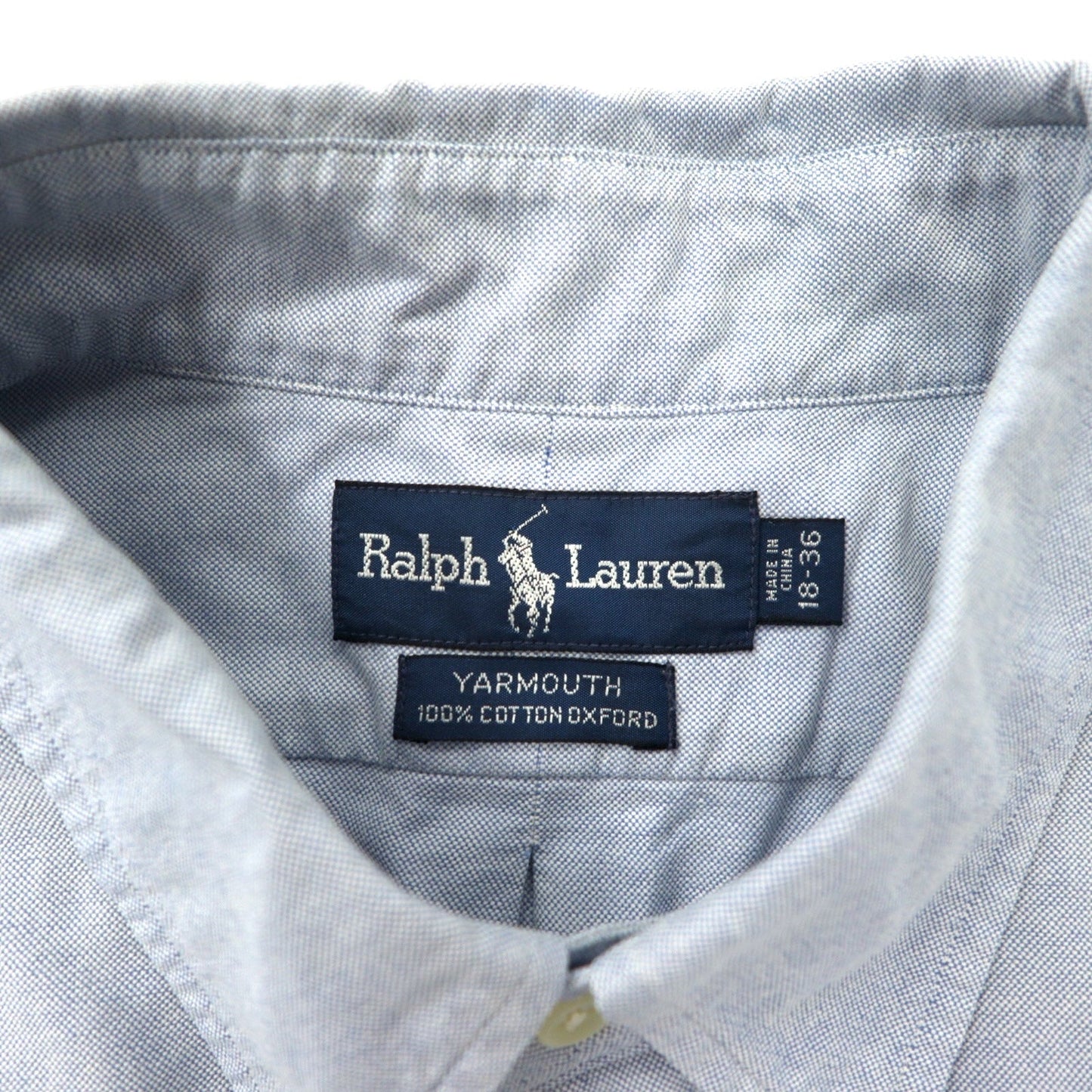 Ralph Lauren 90s Oxford Button-Down Shirt, Size 18-36, Blue Cotton, Small Pony Embroidery, YARMOUTH