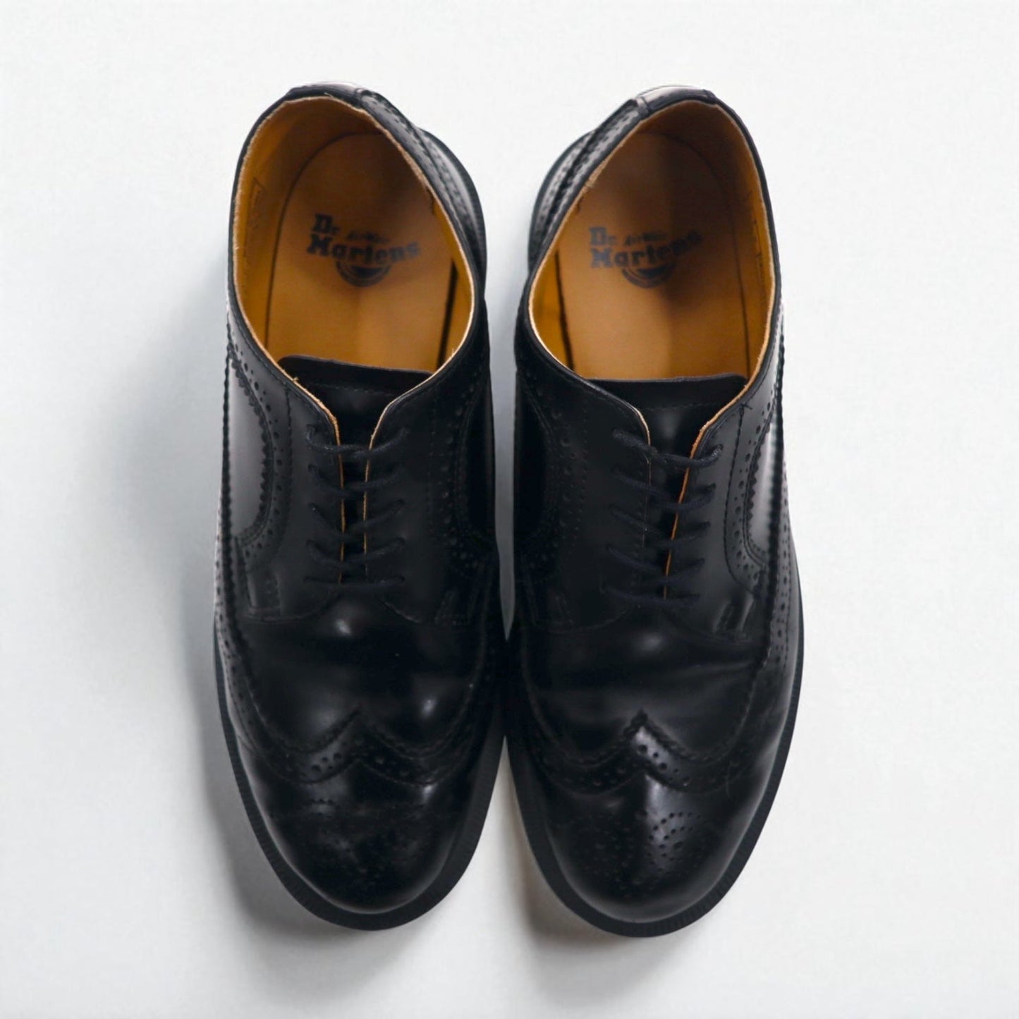 Dr. Martens Wingtip Full Brogue Dress Shoes, Size 27cm, Black Leather, 3989