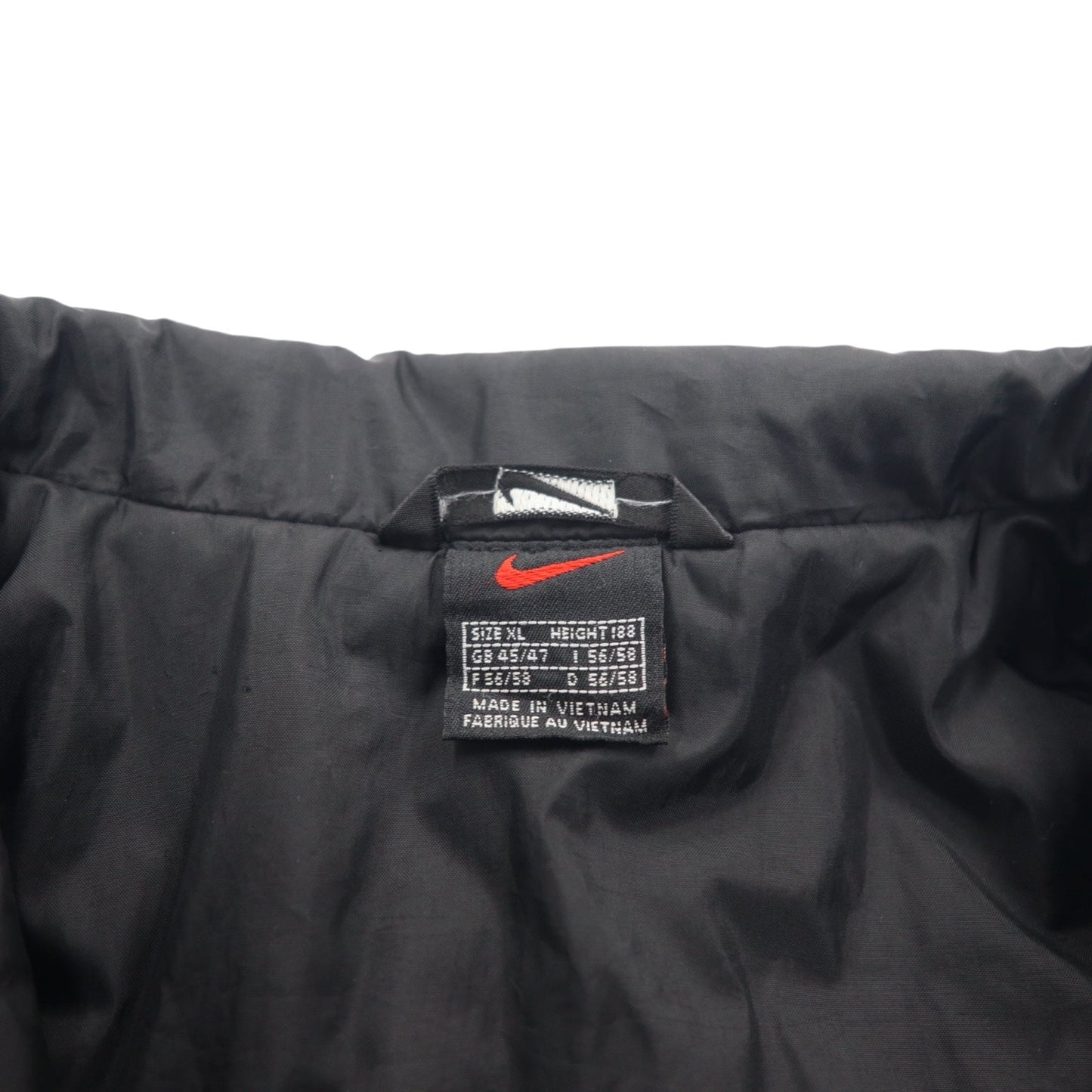 NIKE 90s Thermolite Padded Nylon Jacket, XL, Gray, Swoosh Logo Embroidered, Black Tag, Drawcord