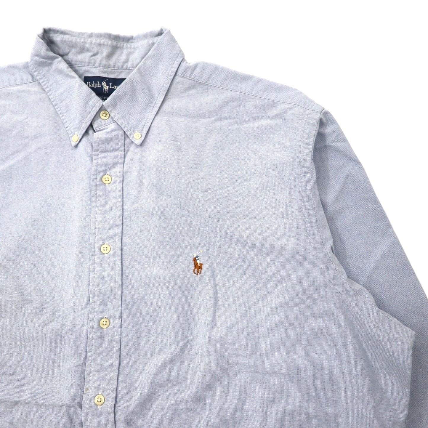 Ralph Lauren 90s Oxford Button-Down Shirt, Size 18-36, Blue Cotton, Small Pony Embroidery, YARMOUTH
