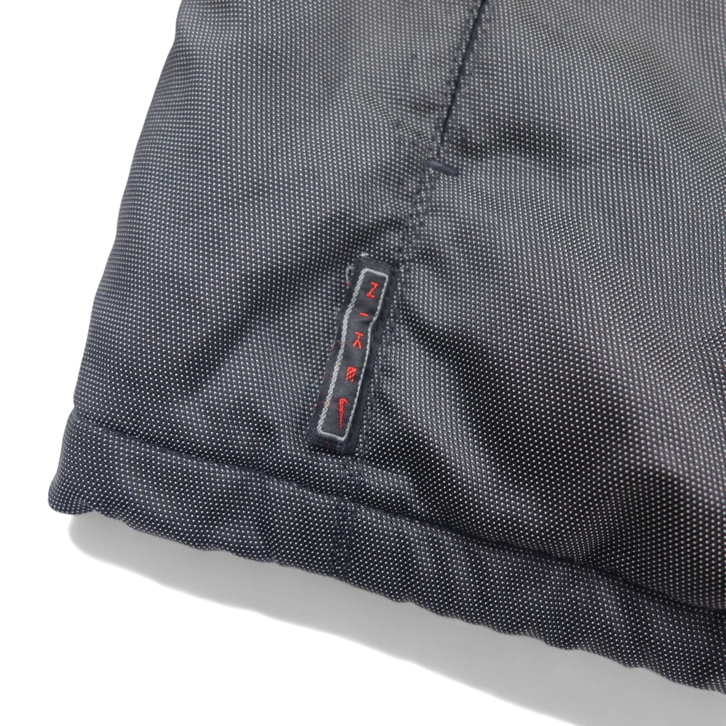 NIKE 90s Thermolite Padded Nylon Jacket, XL, Gray, Swoosh Logo Embroidered, Black Tag, Drawcord