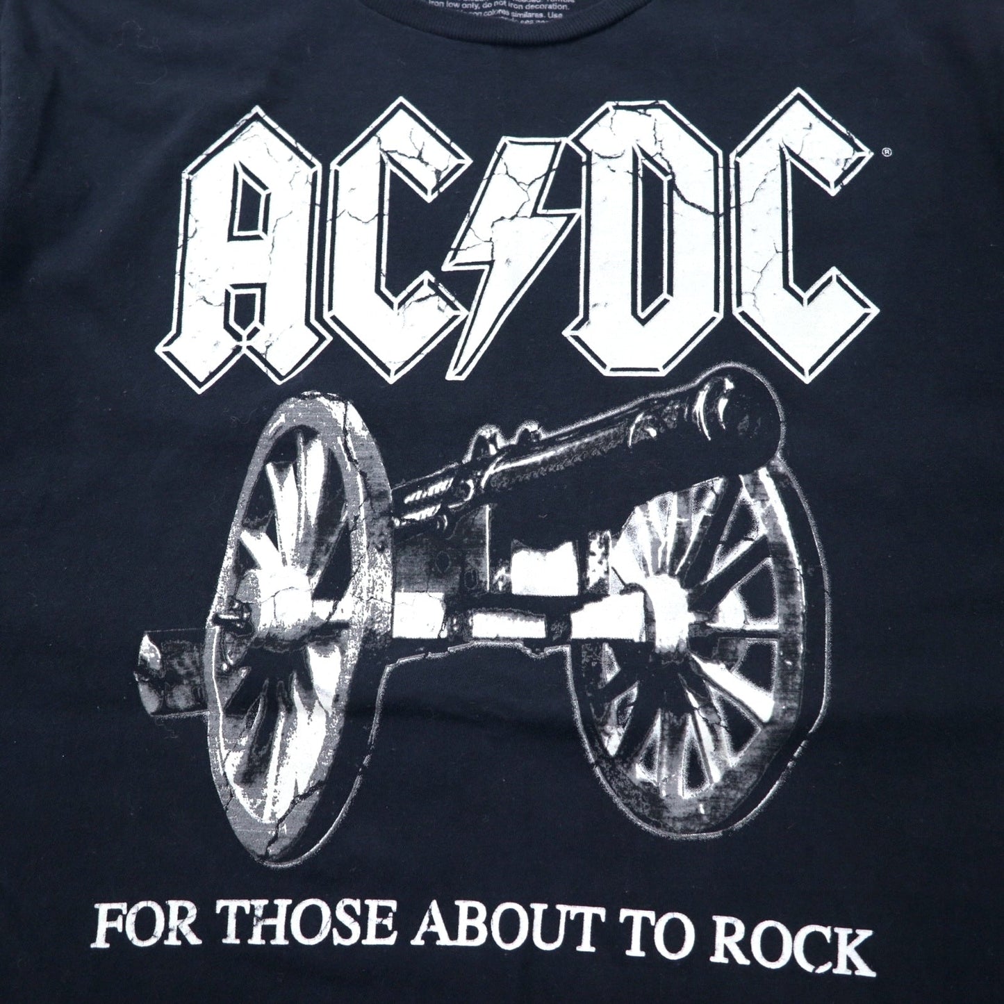 AC/DC Band T-Shirt, Large, Black, Cotton, "For Those About to Rock," Made in El Salvador