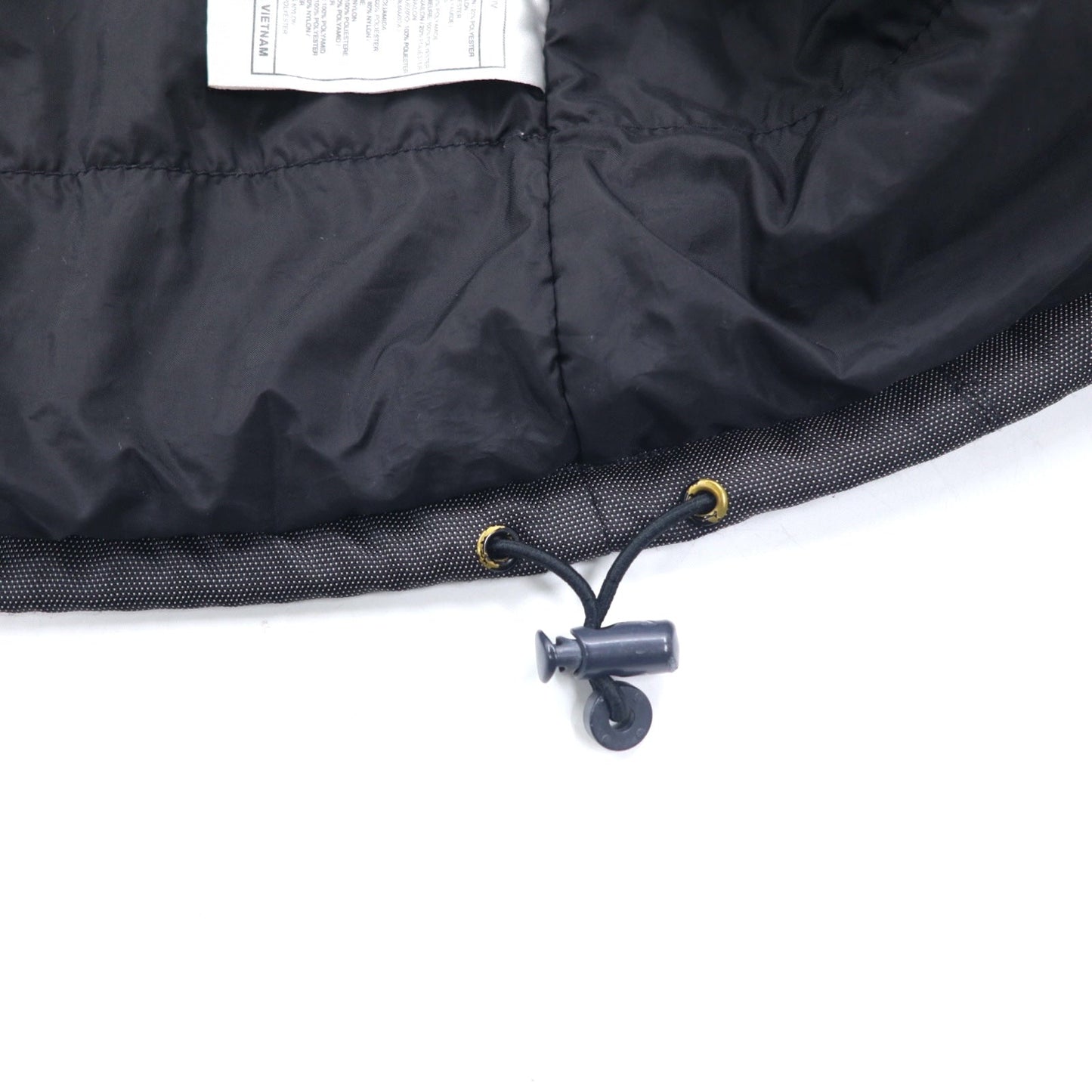 NIKE 90s Thermolite Padded Nylon Jacket, XL, Gray, Swoosh Logo Embroidered, Black Tag, Drawcord