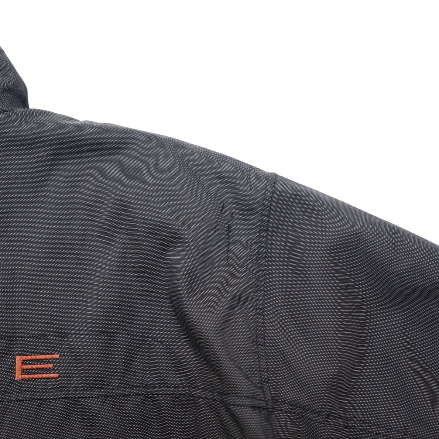 NIKE 90s Thermolite Padded Nylon Jacket, XL, Gray, Swoosh Logo Embroidered, Black Tag, Drawcord