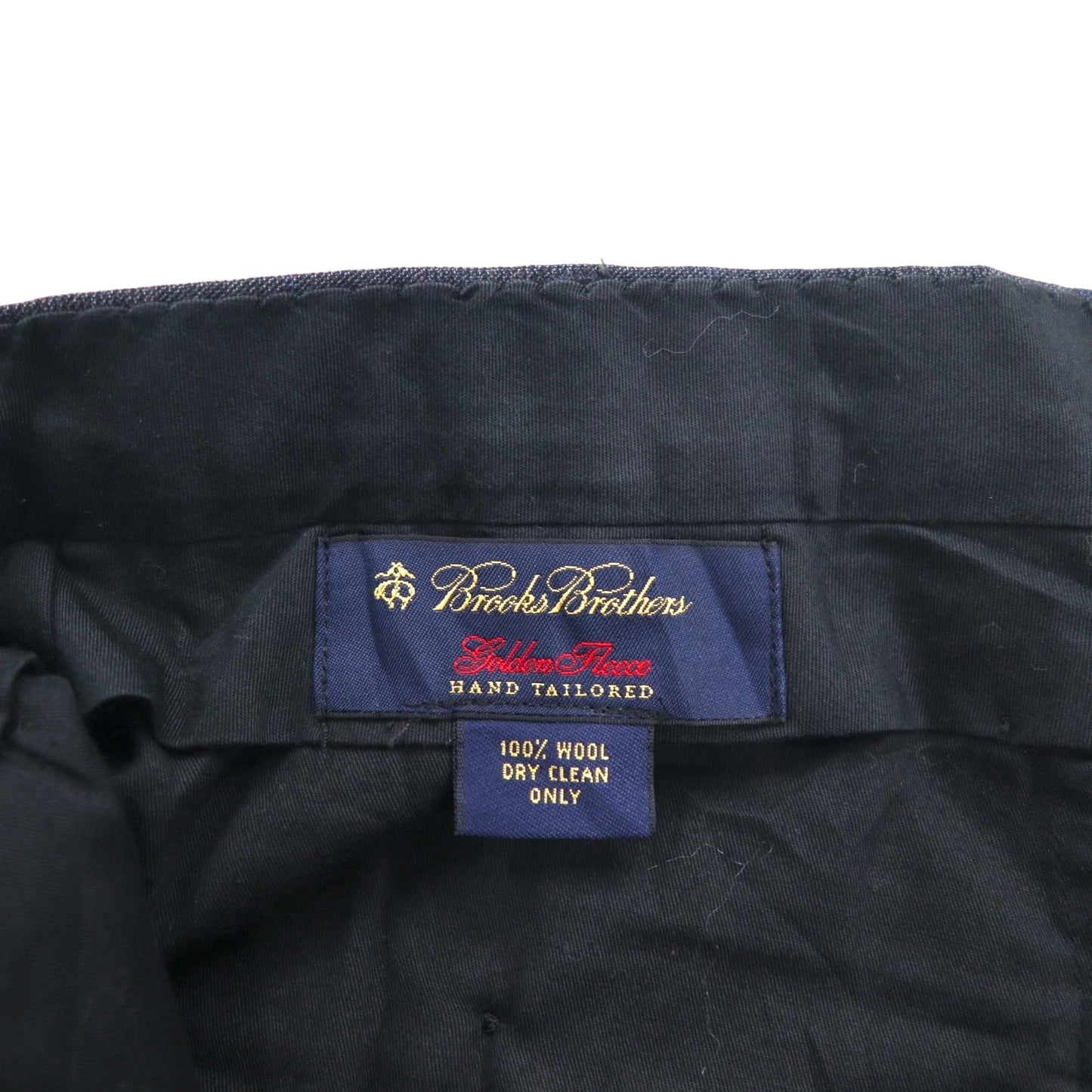 Brooks Brothers Golden Fleece Hand-Tailored 2-Pleated Wide Leg Slacks, Size L, Gray Check Wool