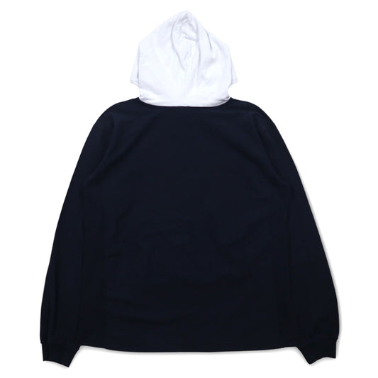 Champion リバースウィーブ REVERSE WEAVE ロングスリーブ フーデッド パーカー シャツ ロンT M ネイビー C3-P408