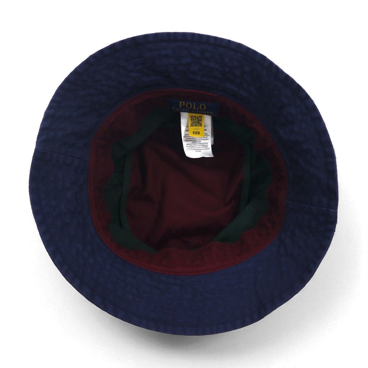Polo Ralph Lauren バケットハット ネイビー コットン カラーブロック スモールポニー刺繡