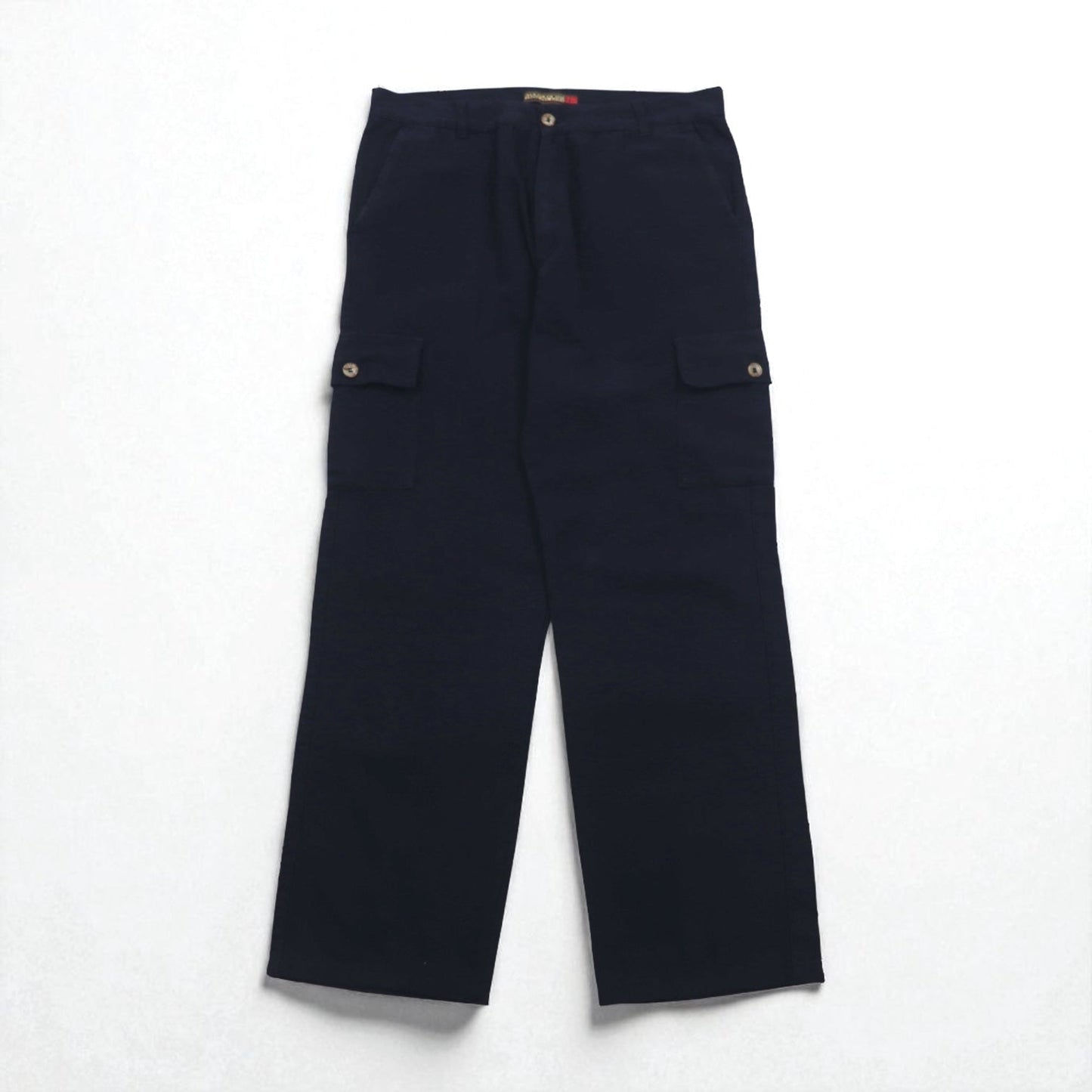 NAPAPIJRI Italian-made Utility Cargo Pants, XL, Navy Cotton, Flap Pockets