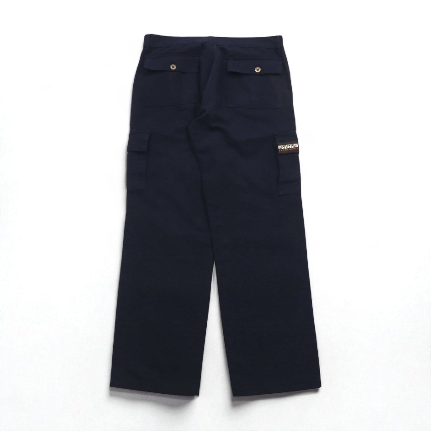 NAPAPIJRI Italian-made Utility Cargo Pants, XL, Navy Cotton, Flap Pockets