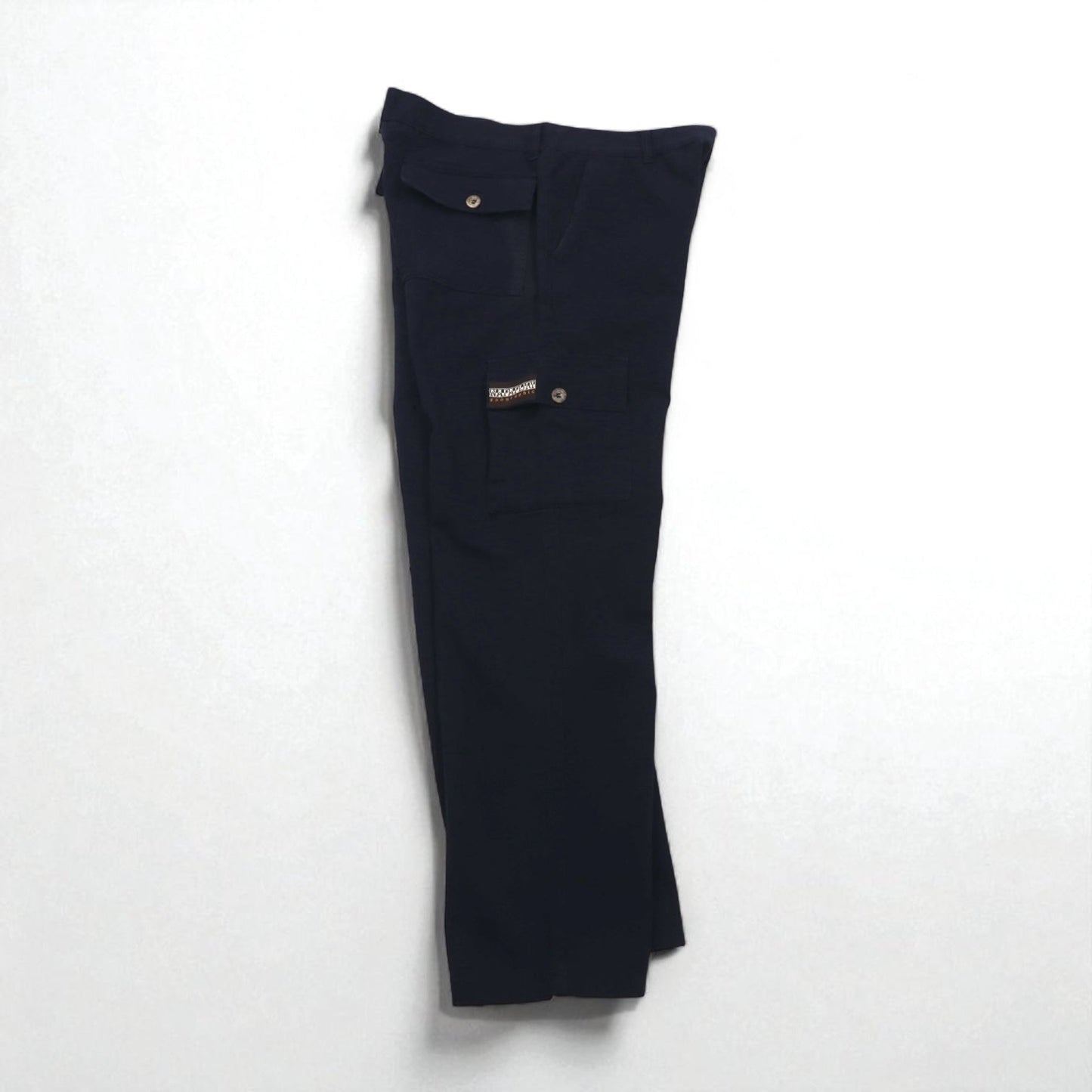NAPAPIJRI Italian-made Utility Cargo Pants, XL, Navy Cotton, Flap Pockets