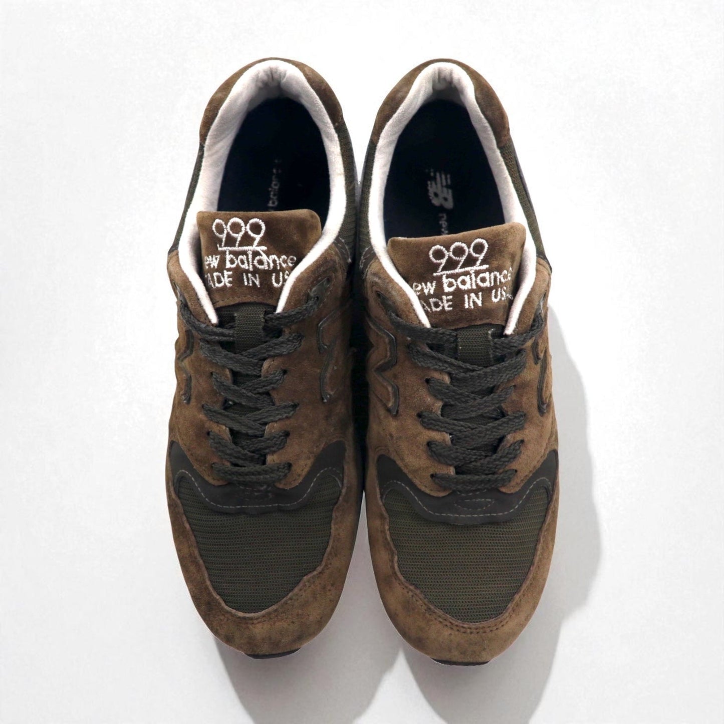 New Balance 999 Sneakers, Made in USA, Size 26.5cm, Brown Suede with ABZORB Mesh, M999NJ