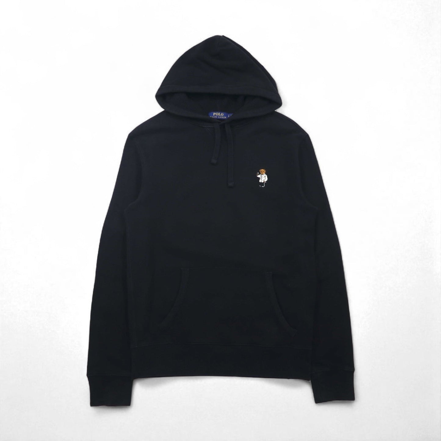 Polo Ralph Lauren ポロベア プルオーバー パーカー S ブラック ワンポイント 刺繍 フロントポケット