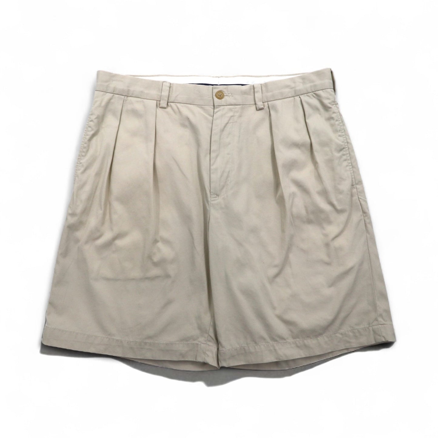 POLO GOLF RALPH LAUREN 90s Polo Chino Shorts, 2-Pleated, Beige, Cotton, Size L