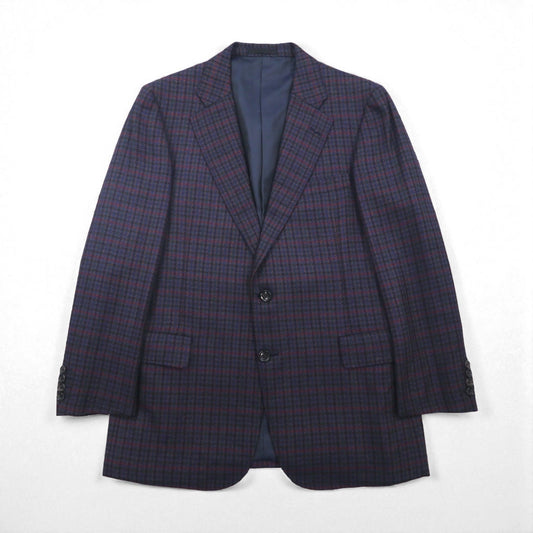 BURBERRY シルク混 テーラードジャケット M チェック PRESTIGE COLLECTION 日本製