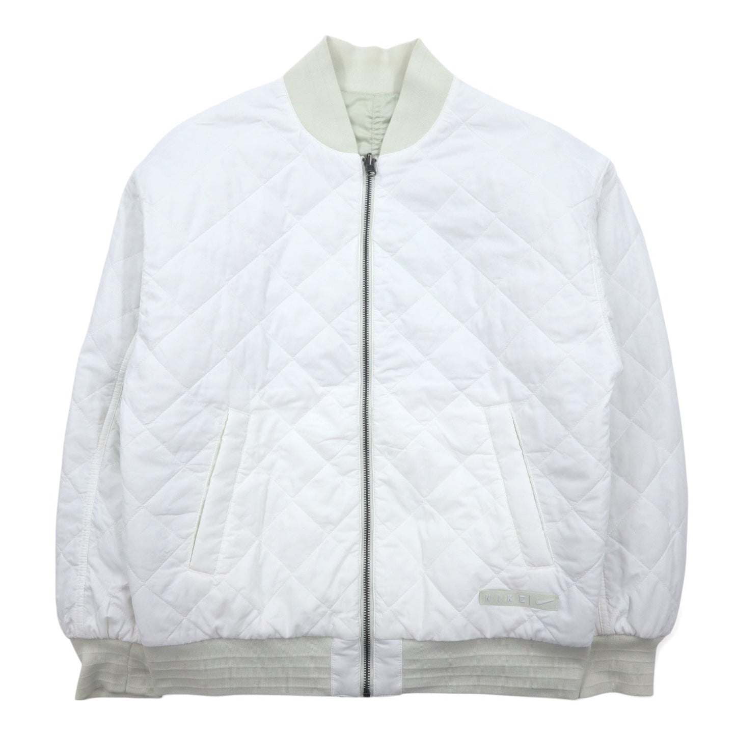 NIKE Sportswear Essential Reversible MA-1 Varsity Bomber Jacket, Size XS, White/Green Quilted Nylon, FN3168-020