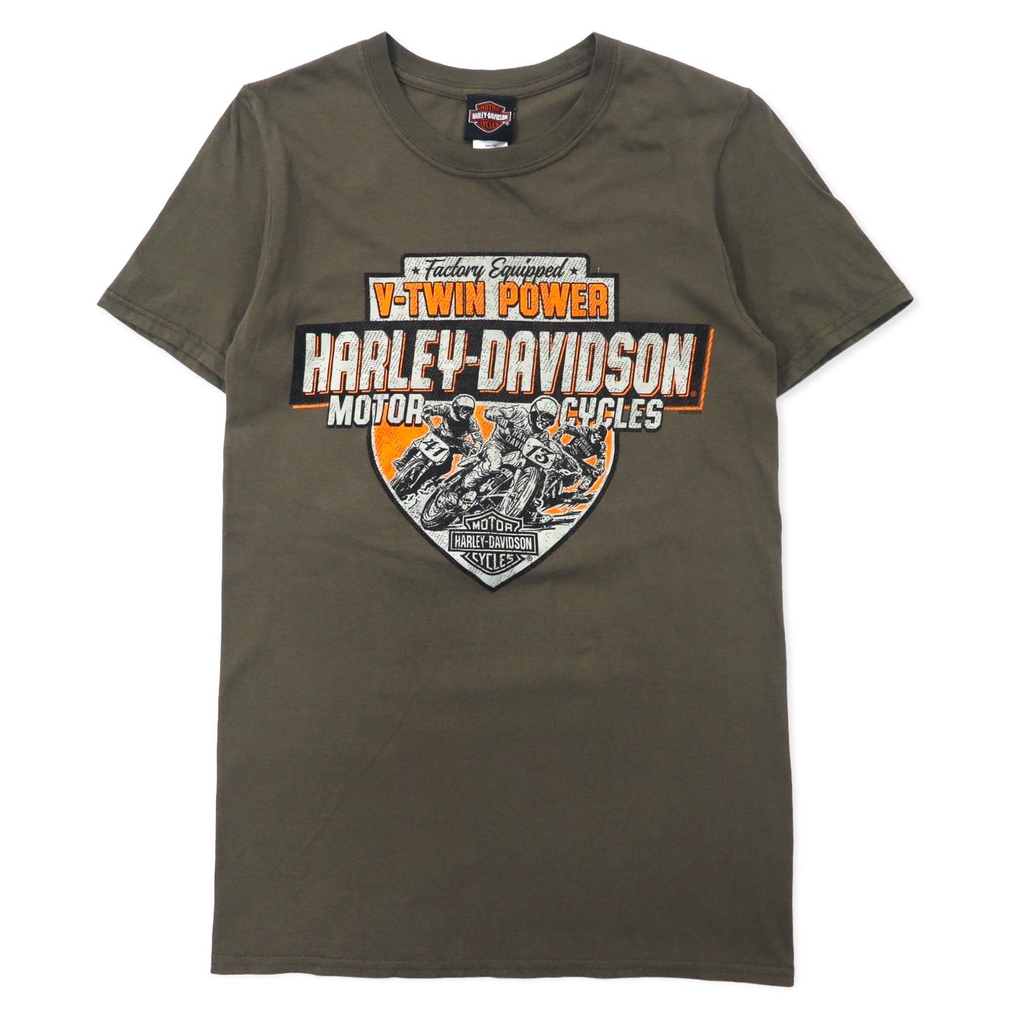 HARLEY DAVIDSON Logo Print T-Shirt, Size Small, Khaki Cotton, Florida