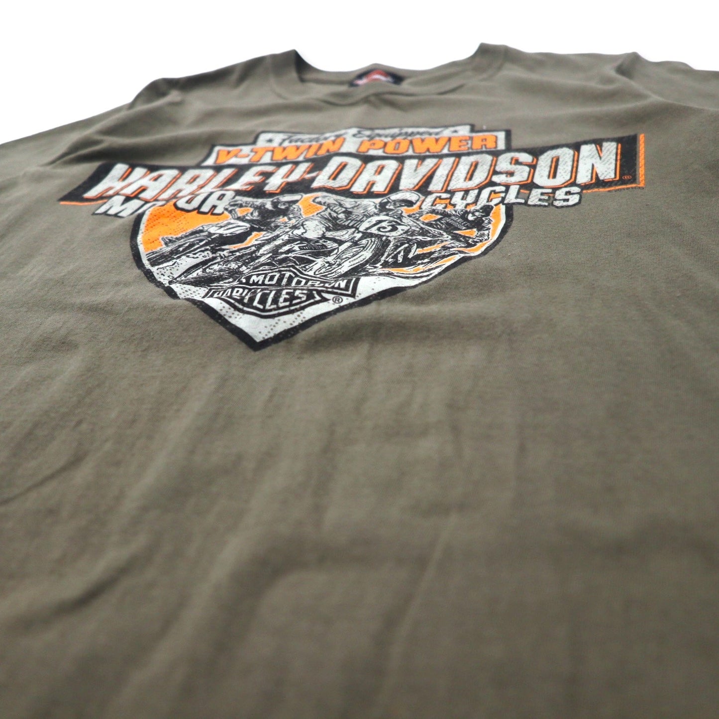 HARLEY DAVIDSON Logo Print T-Shirt, Size Small, Khaki Cotton, Florida