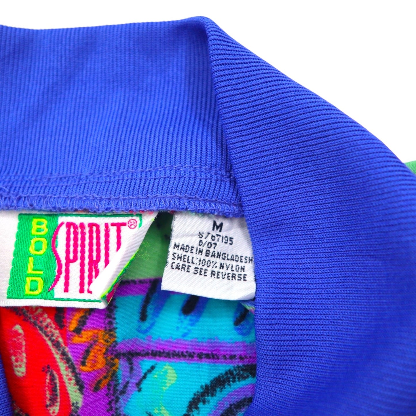 90s Vintage Sport Jacket BOLD SPIRIT 90年代 ナイロンジャケット ジップアップブルゾン M パープル 総柄