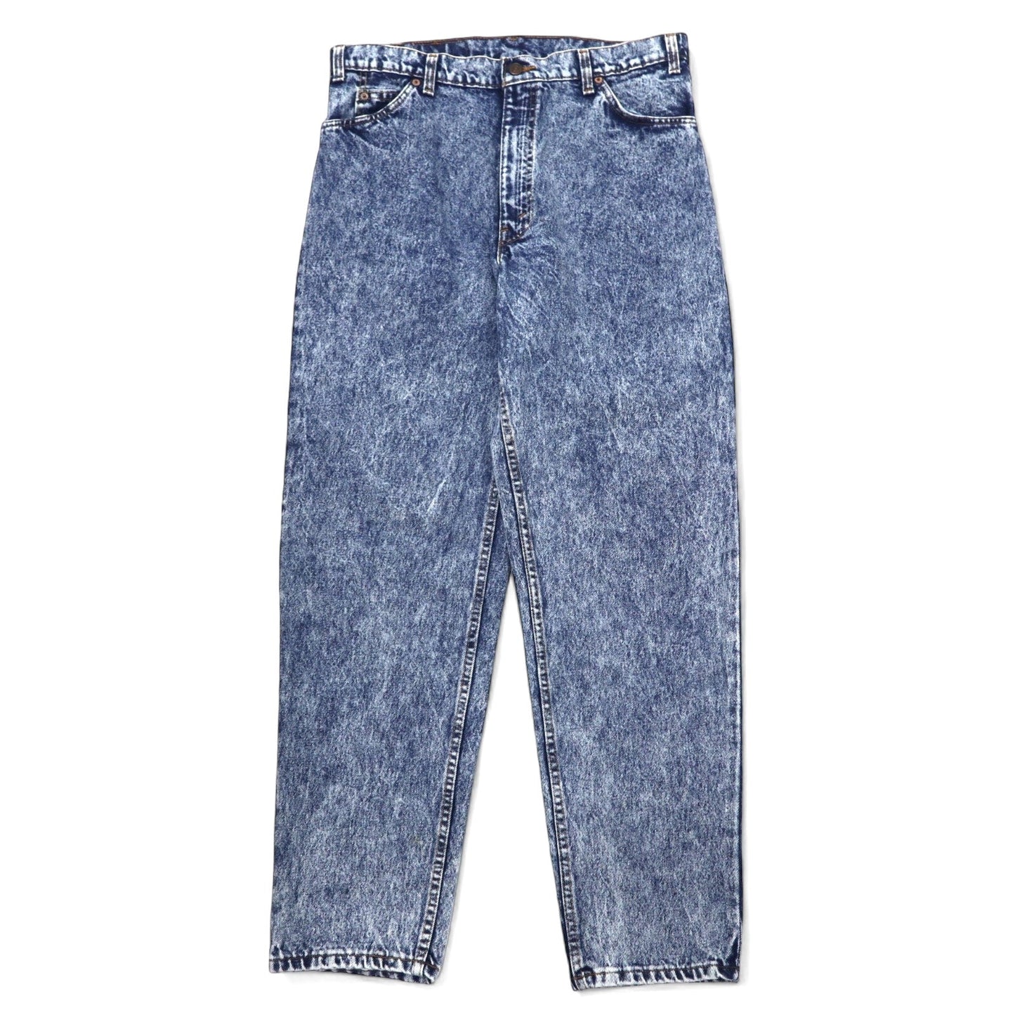 Levi's USA-made 1980s Orange Tab Chemical Wash Tapered Denim Pants, Size 36, Blue Cotton, Zipper Fly, 40550-0209