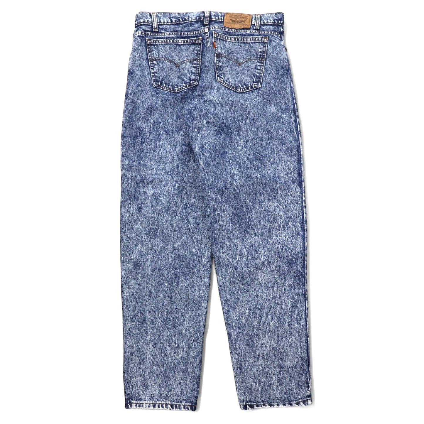 Levi's USA-made 1980s Orange Tab Chemical Wash Tapered Denim Pants, Size 36, Blue Cotton, Zipper Fly, 40550-0209