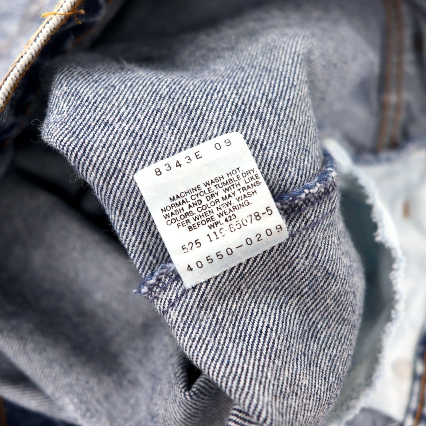 Levi's USA-made 1980s Orange Tab Chemical Wash Tapered Denim Pants, Size 36, Blue Cotton, Zipper Fly, 40550-0209