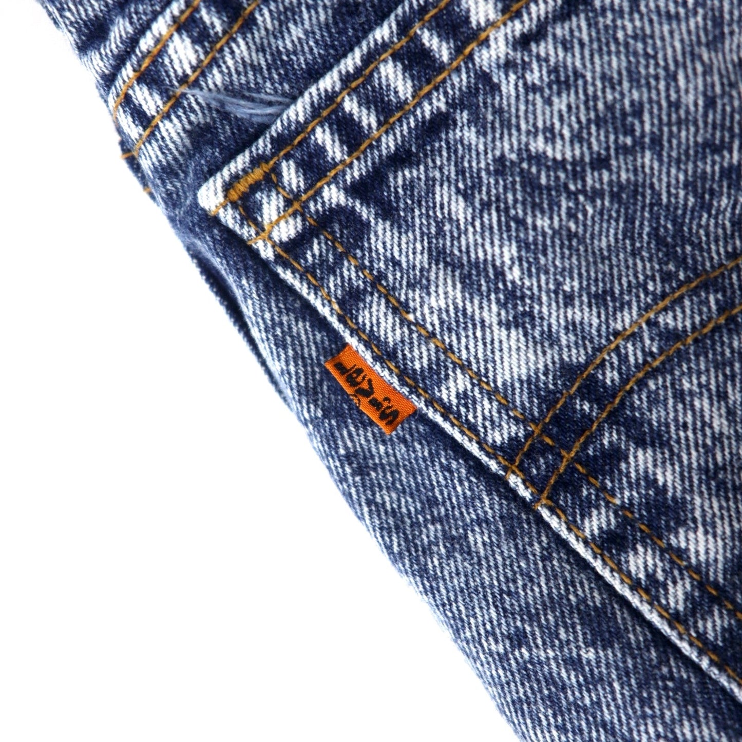Levi's USA-made 1980s Orange Tab Chemical Wash Tapered Denim Pants, Size 36, Blue Cotton, Zipper Fly, 40550-0209