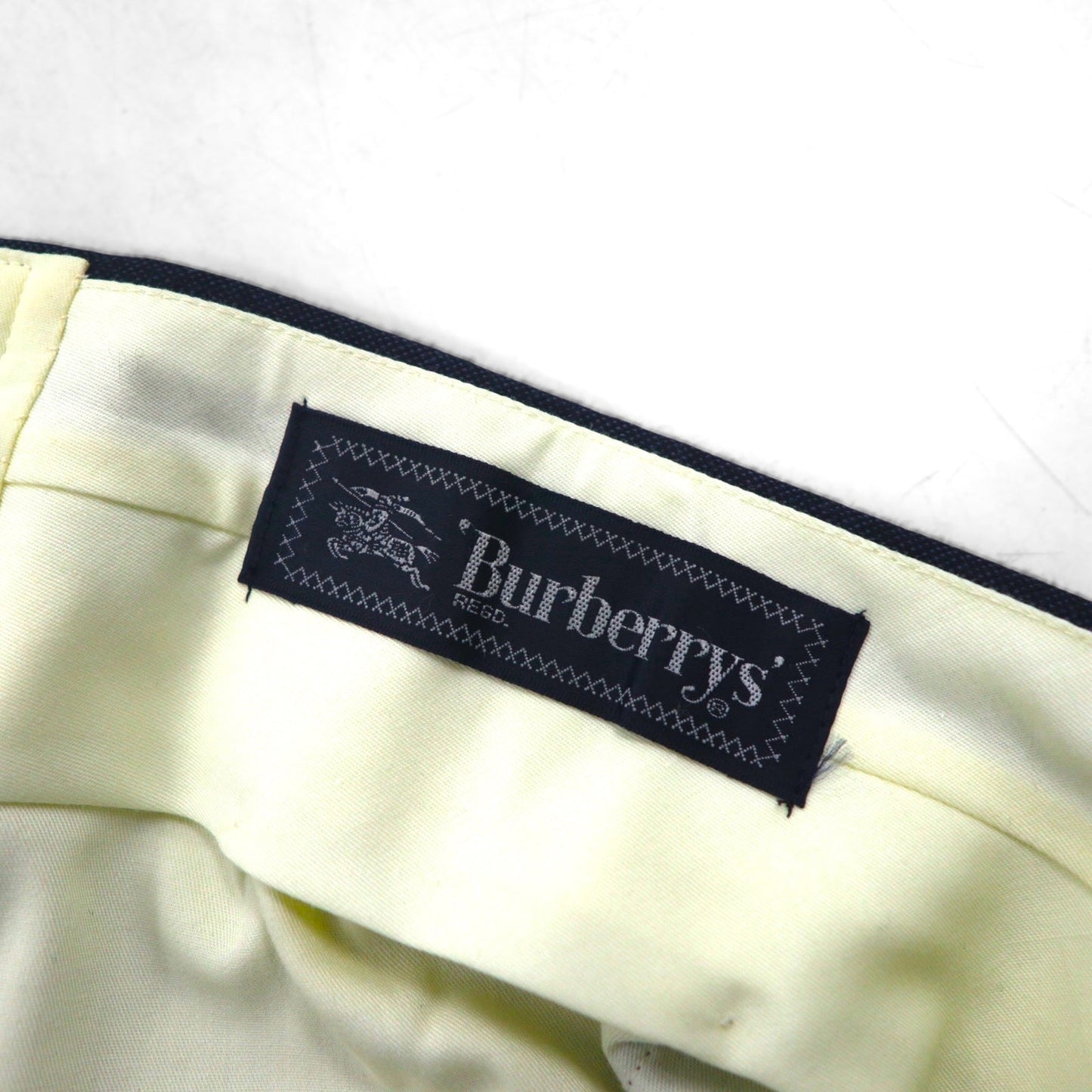 BURBERRY セットアップ スーツ M ネイビー ウール チェック ワイド フレア 日本製