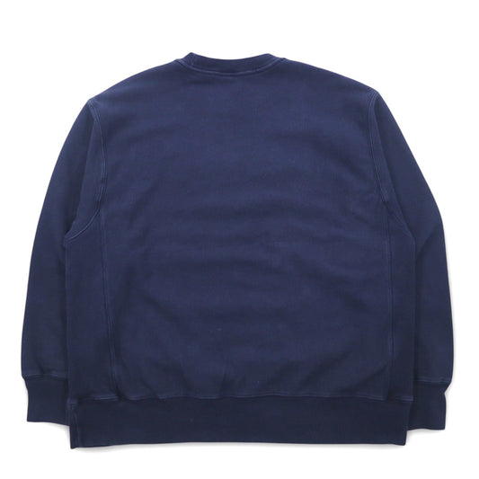 Champion リバースウィーブ REVERSE WEAVE スクリプトロゴ プリント スウェット 3XL ネイビー 青単タグ 復刻 エルサルバドル製