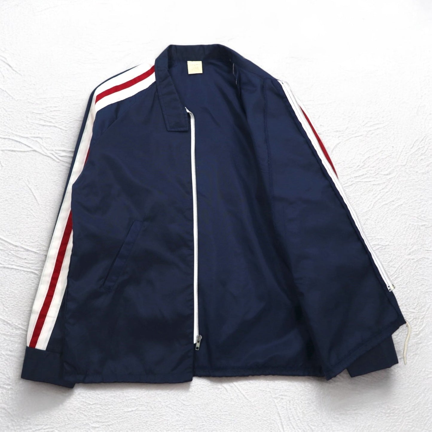 Vintage 90s USA Made Harrington Jacket, California, USA, 90s Swing Top, Size M, Navy, Side Stripes, NCOA
