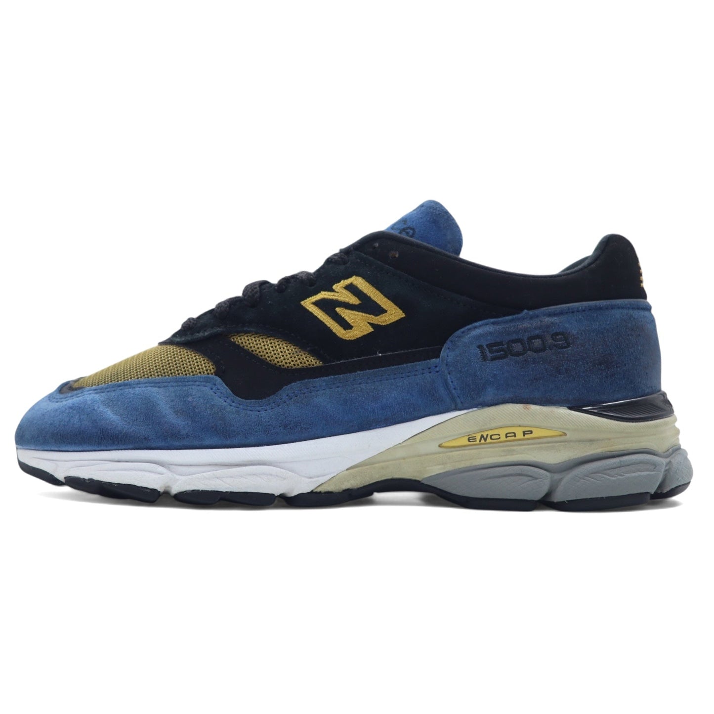 NEW BALANCE Made in England M1500 Sneakers, Size 26.5cm, Blue/Black Suede, M15009CV